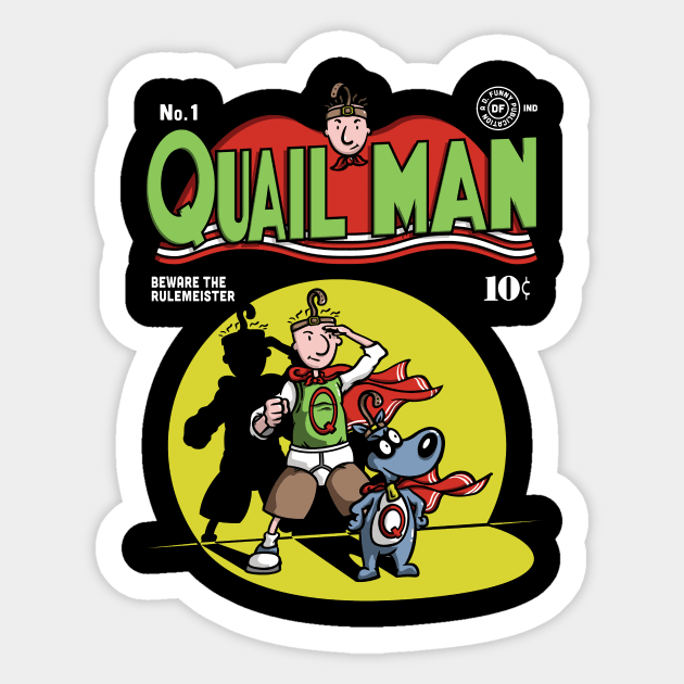 Quail man Sticker by CoDDesigns